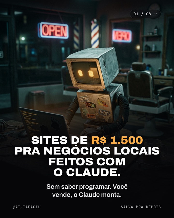 Post da @ai.tafacil sobre sites para negócios locais